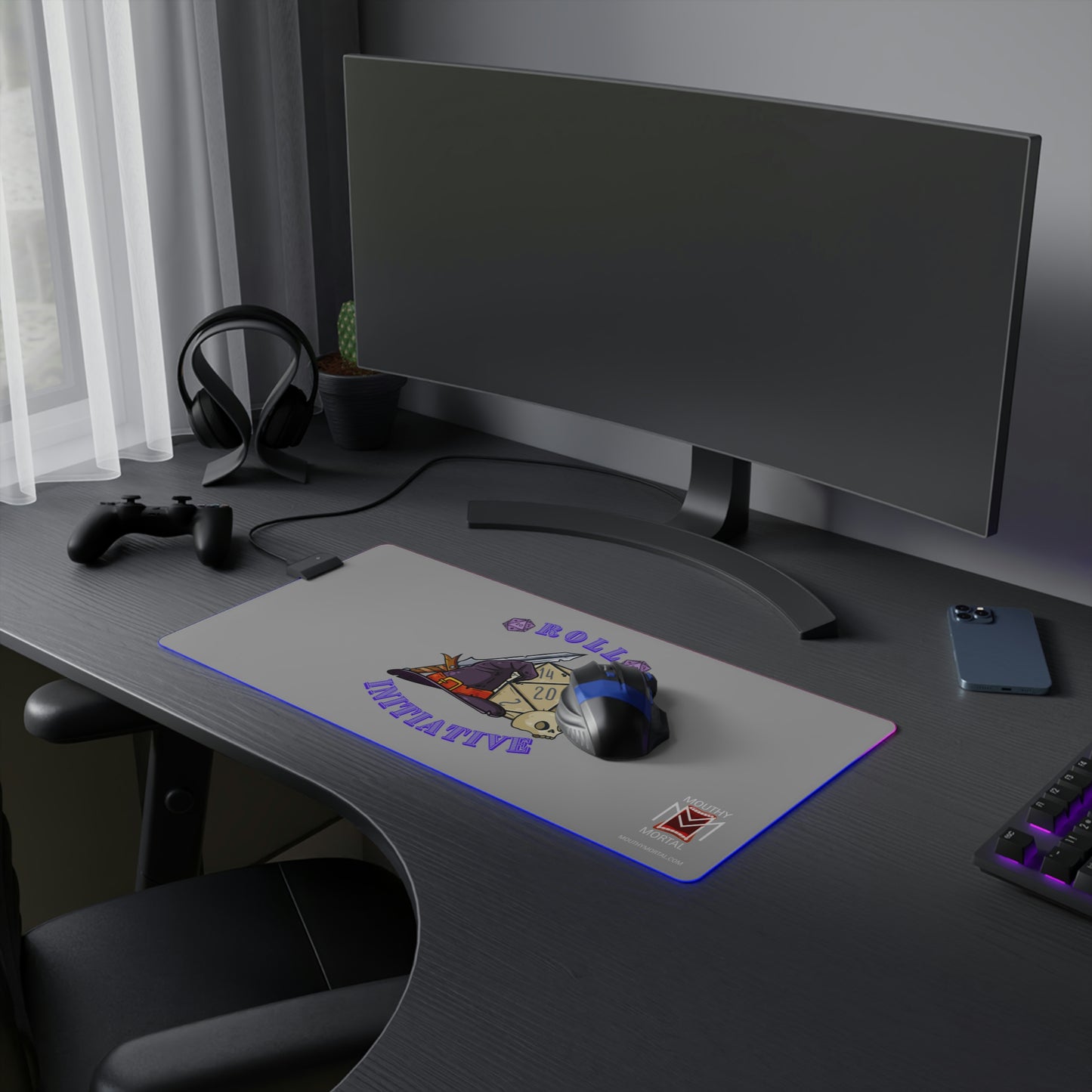 D&D Roll Initiative LED Gaming Mouse Pad