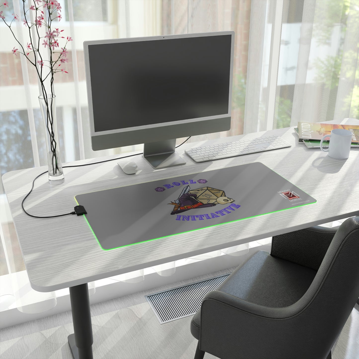 D&D Roll Initiative LED Gaming Mouse Pad