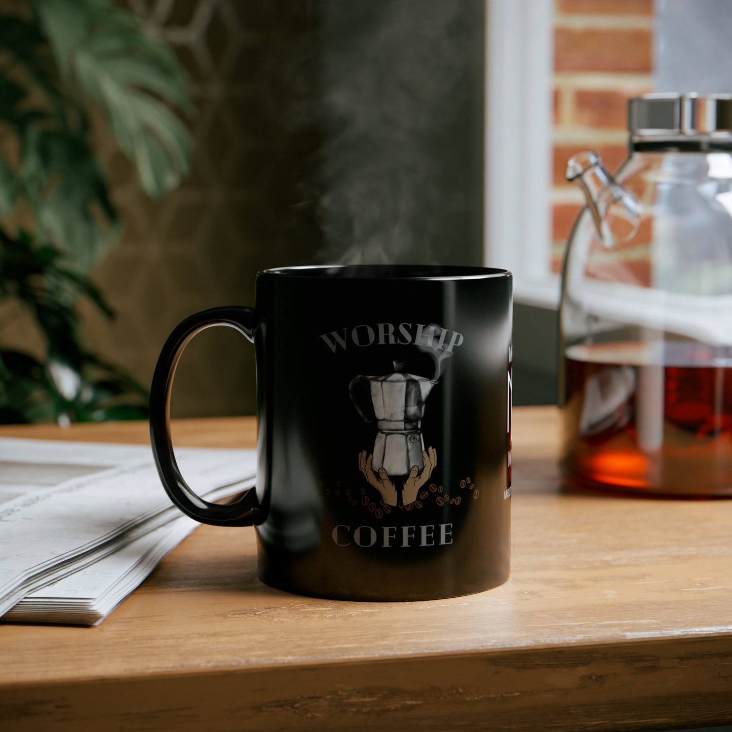 HH Worship Coffee 11oz Black Mug