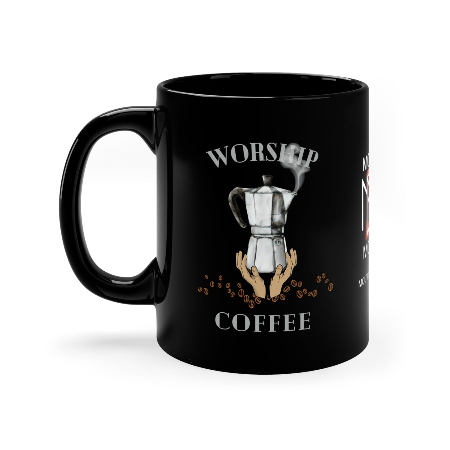HH Worship Coffee 11oz Black Mug