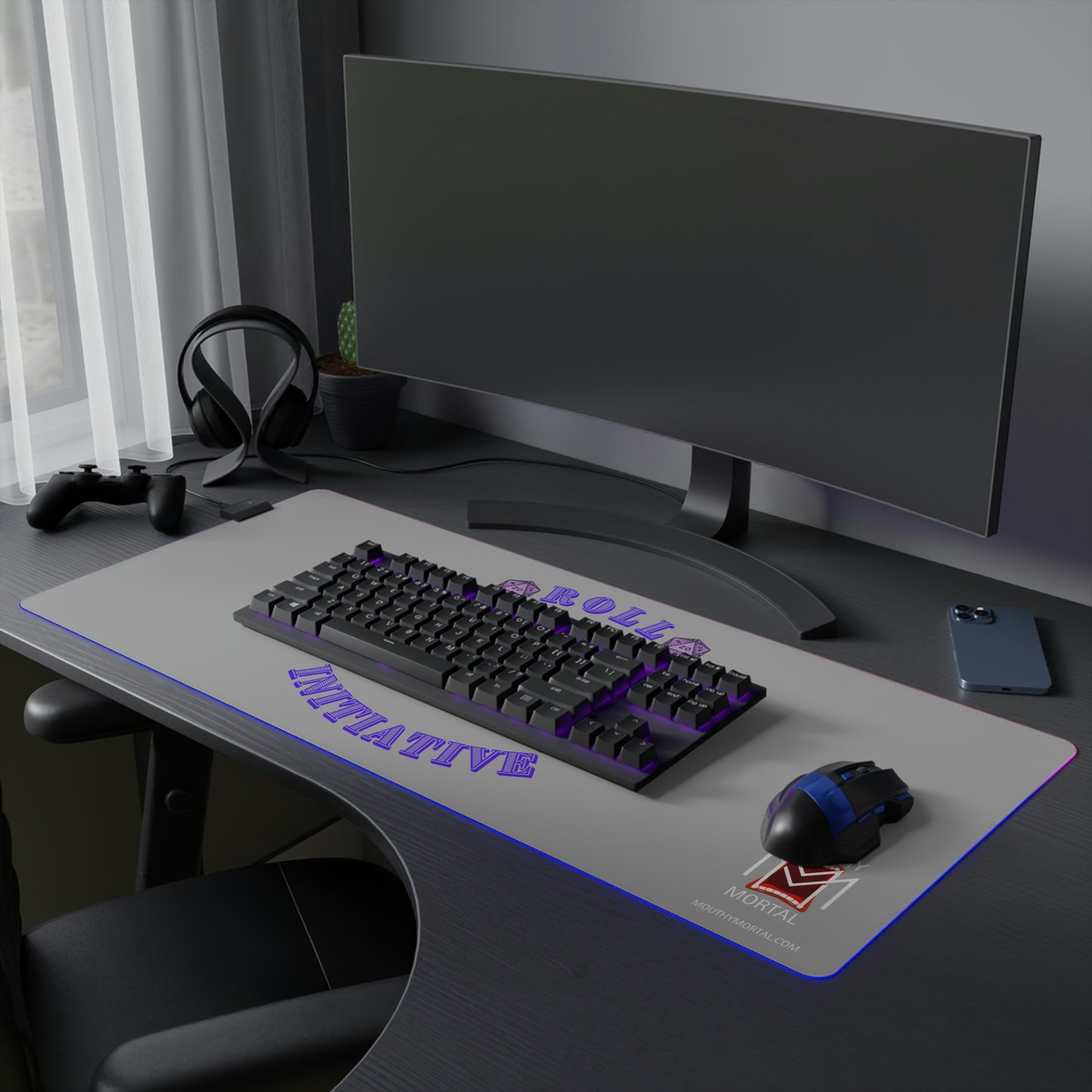 D&D Roll Initiative LED Gaming Mouse Pad