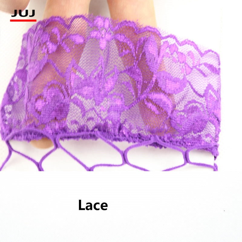 Sexy Women&#39;s Ladies for Girls Fence Anime Net Longe Stockings Lace Fishnet Thigh-Highs Sheer Silk High Socks Hollow Plaid Design