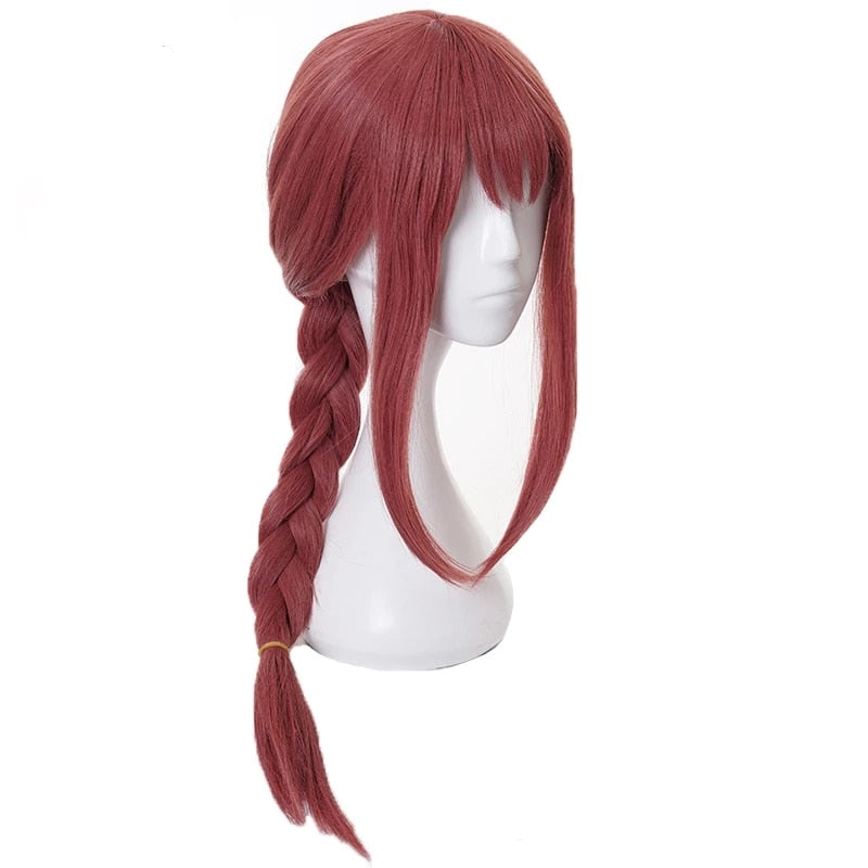 Makima Cosplay Wig Anime Chainsaw Man Cosplay Long Braided Synthetic Hair Halloween Party Role Play Wigs + Wig Cap