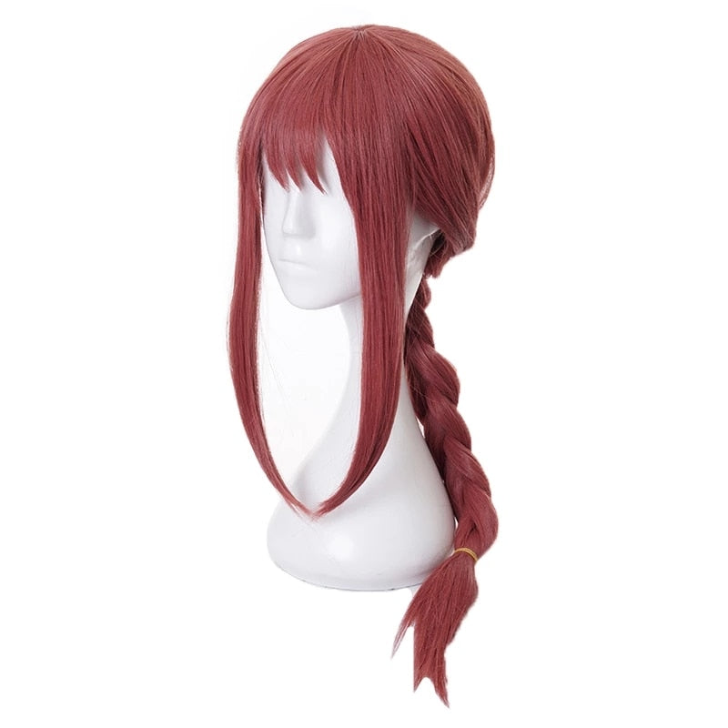 Makima Cosplay Wig Anime Chainsaw Man Cosplay Long Braided Synthetic Hair Halloween Party Role Play Wigs + Wig Cap