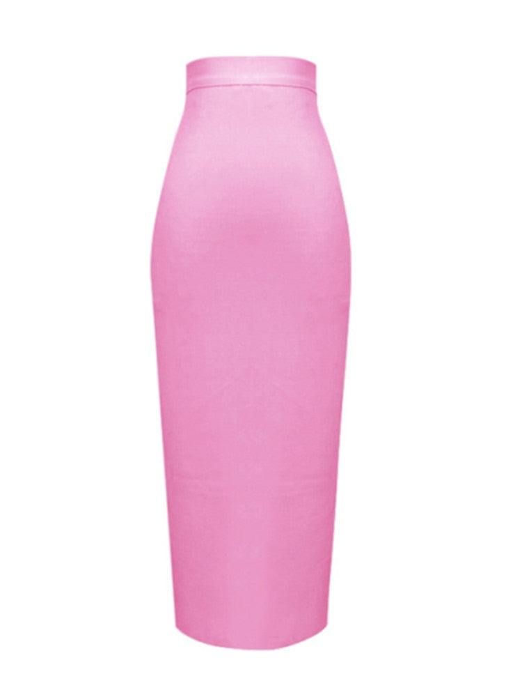 13 Colors New Fashion Women Sexy Pink Yellow Bandage Skirt Elastic Elegant Pencil Skirts 78cm