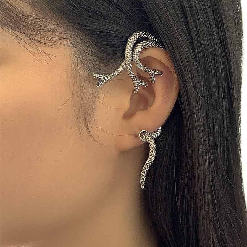 Fashion Fairy Ear Cuff Earring for Women Simple Hollow Cat Ears Outline Elf Ear Clip Creative Single No Piercing Earrings Party