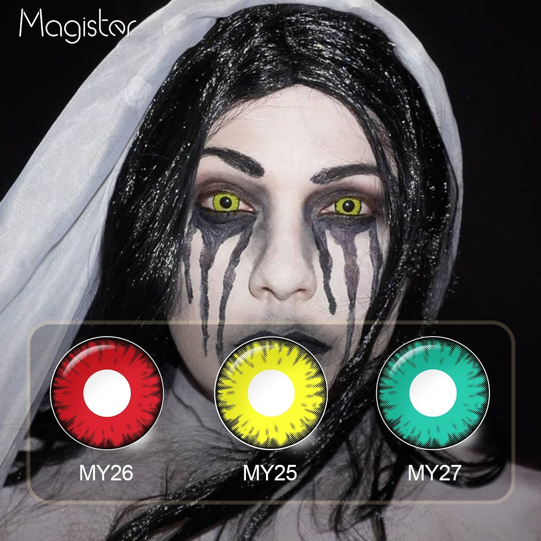 Halloween Contact Lenses Yearly Cosplay Anime Colored Contact Lenses White Contact Lenses For Eye Whiteout Lenses Cat Eyes Lens