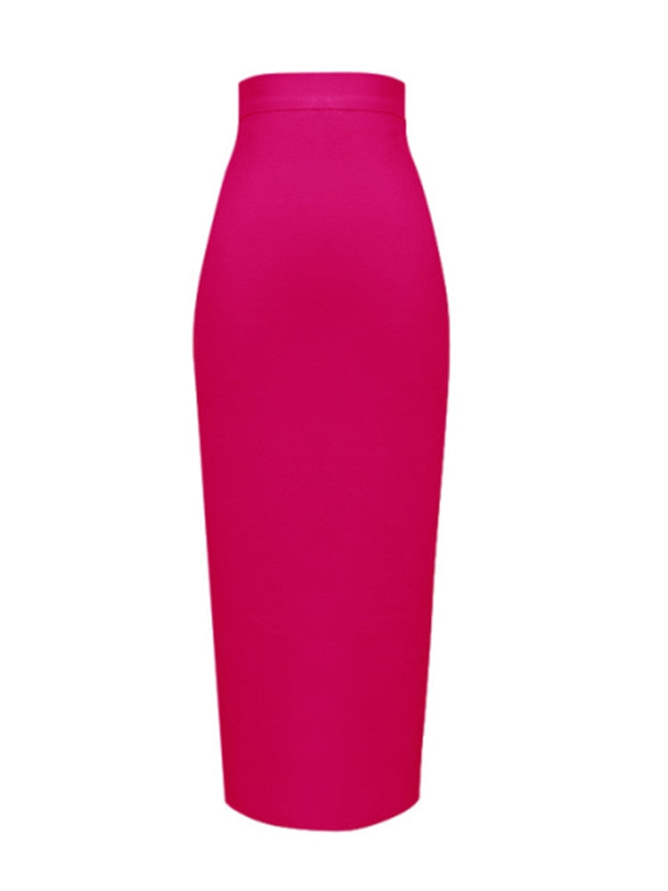13 Colors New Fashion Women Sexy Pink Yellow Bandage Skirt Elastic Elegant Pencil Skirts 78cm