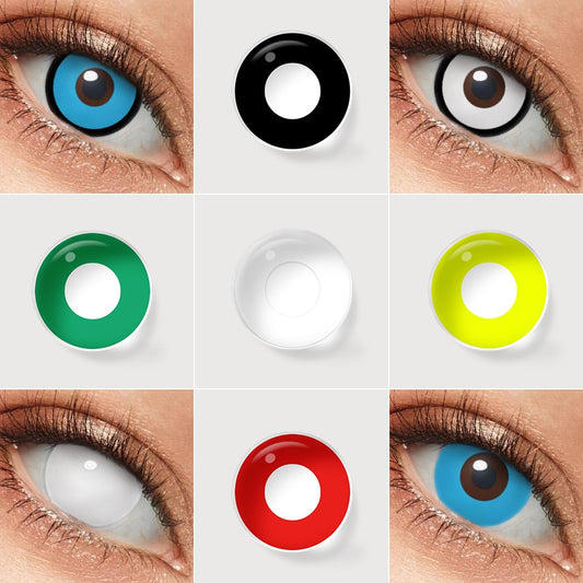 Halloween Contact Lenses Yearly Cosplay Anime Colored Contact Lenses White Contact Lenses For Eye Whiteout Lenses Cat Eyes Lens